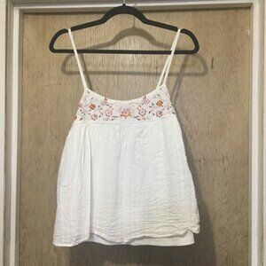 Wishlist apparel embroidered white size Medium top adjustable straps lined